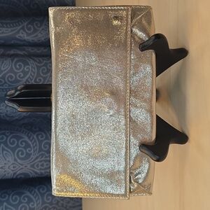 Victoria's Secret Limited Edition Silver Glittery Dusty Gold Makeup Case/Clutch